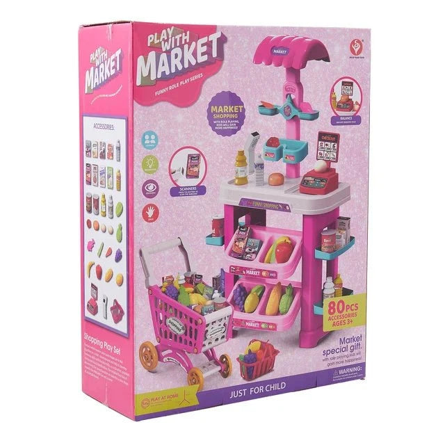 Kids Super Market Shopping Play Set – 80 Pieces