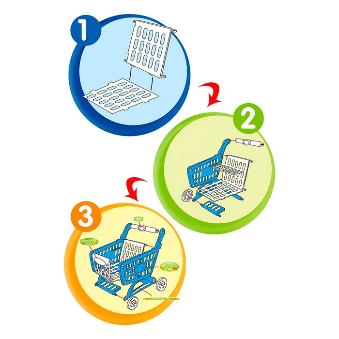 Supermarket Pretend Play Set with Cash Register & Shopping Cart