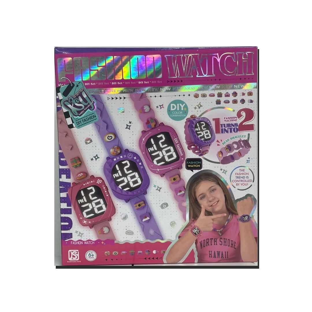 Fashion Watch DIY Set – Digital Watch & Bead Bracelet Kit