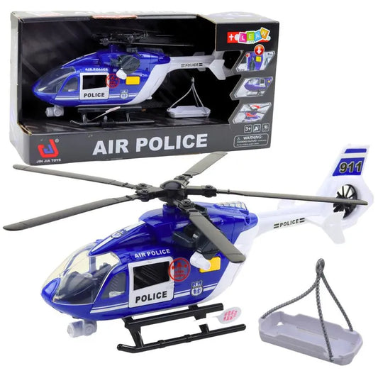 helicopter, police vehicle with hook and stretcher, 1:14