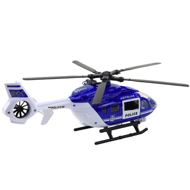 helicopter, police vehicle with hook and stretcher, 1:14