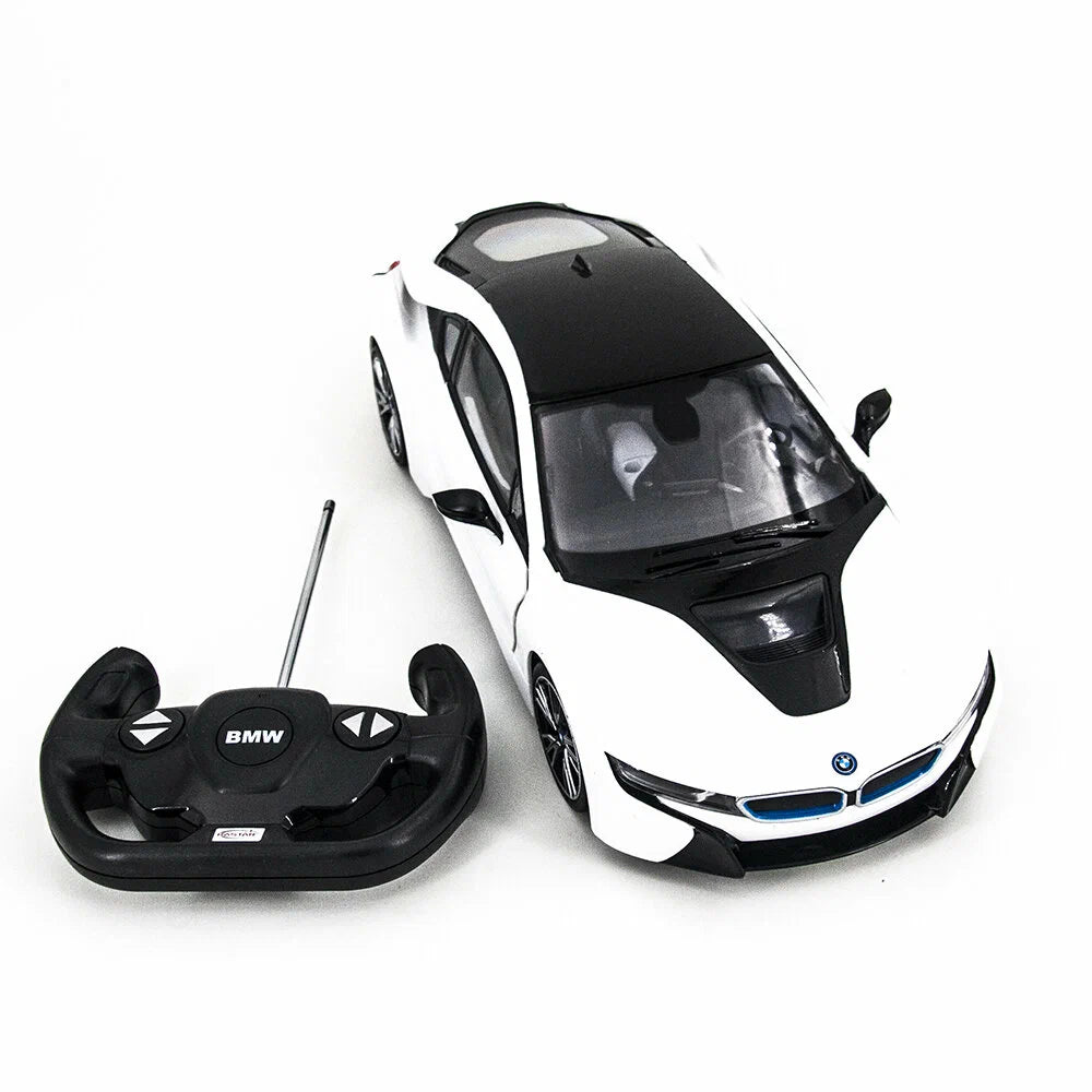 Rastar BMW i8 1:14 Remote Control Car – White/Matte Black | 71070