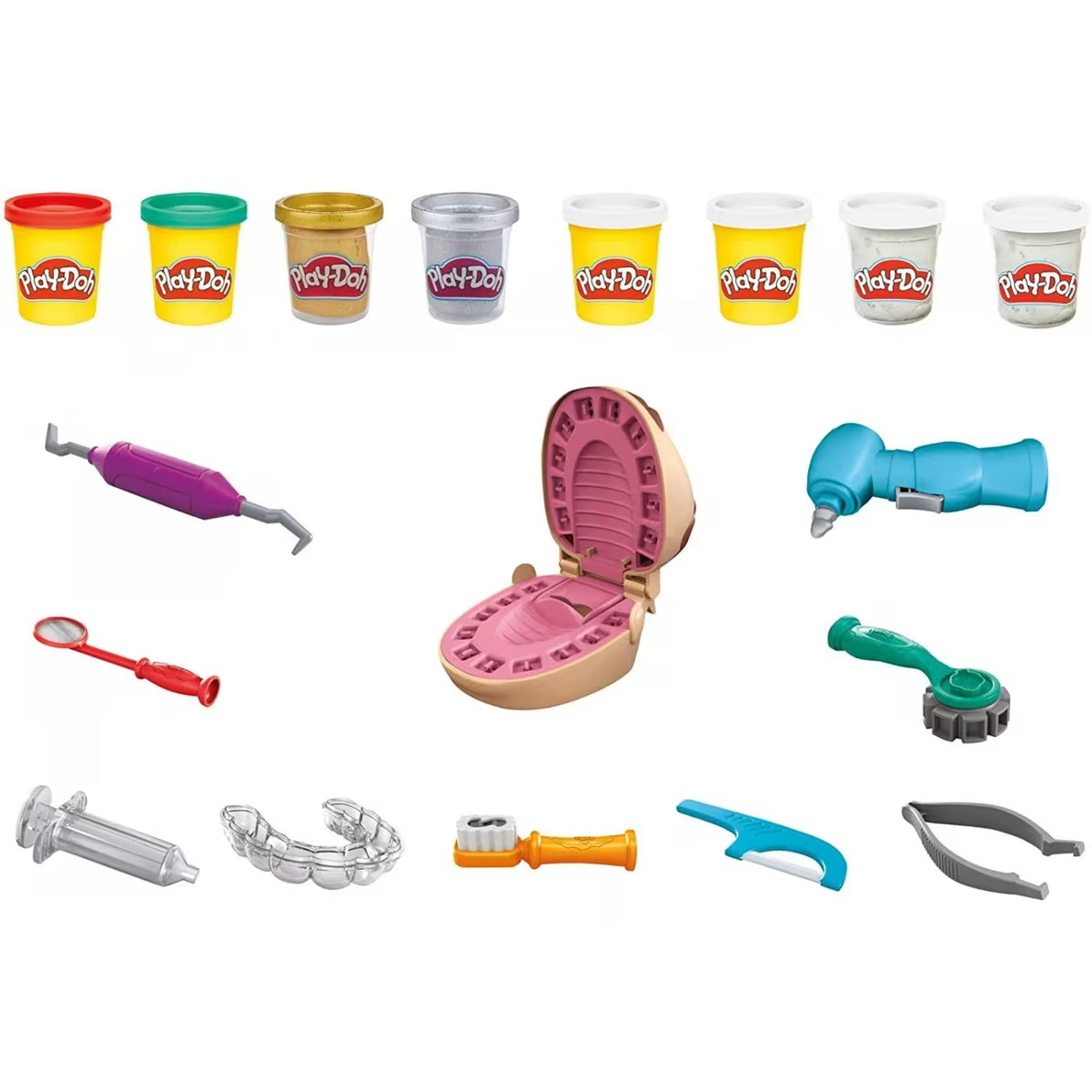 Play-Doh Drill ’n Fill Dentist Playset F1259 – 6 Cans
