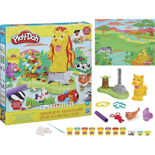 Play-Doh Growin’ Mane Lion & Friends F72215 – 11 Cans