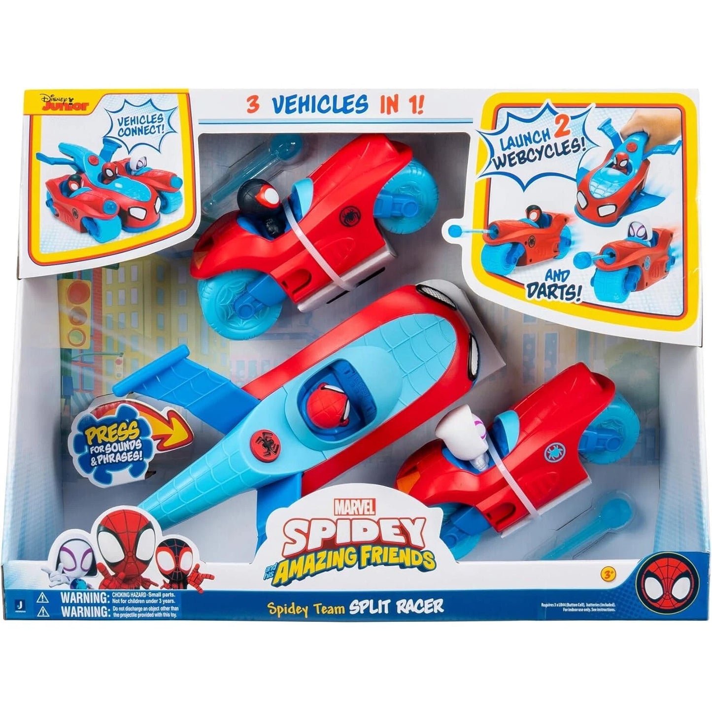 Marvel Spidey & His Amazing Friends Spidey Team Split Racer Transforming Vehicle
