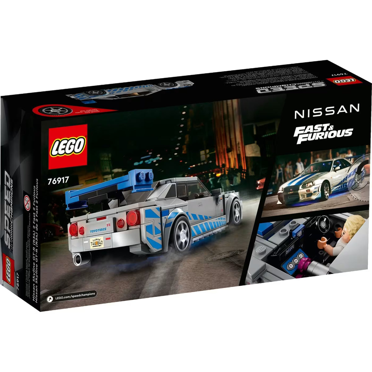 LEGO Speed Champions 2 Fast 2 Furious Nissan Skyline GT-R (R34) 76917 – 319 Pieces