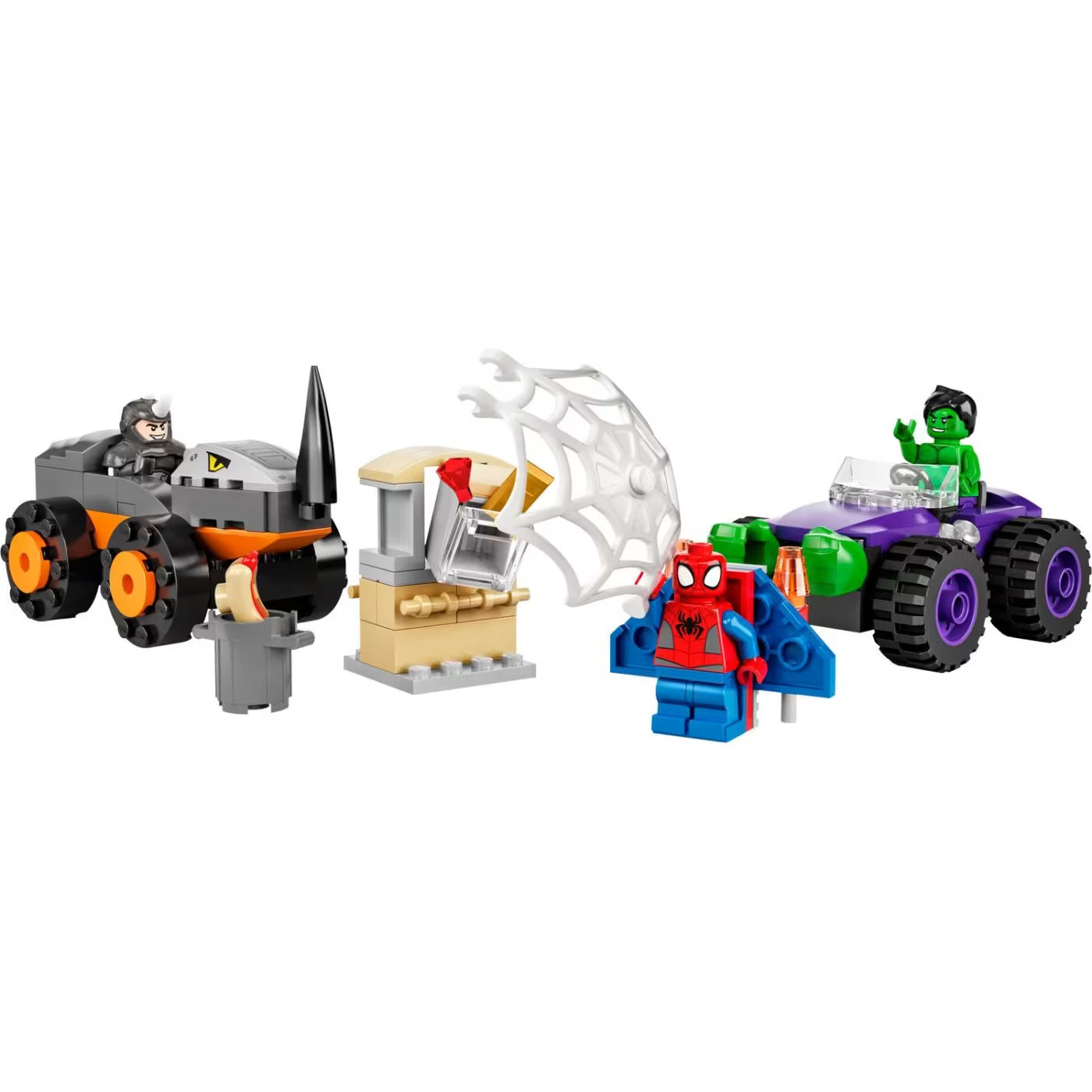 LEGO Spiderman Hulk Vs. Rhino Truck Showdown