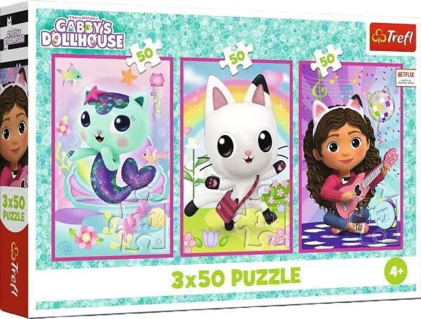 Trefl Gabby’s Dollhouse Puzzle 34876 – 3×50 Pieces