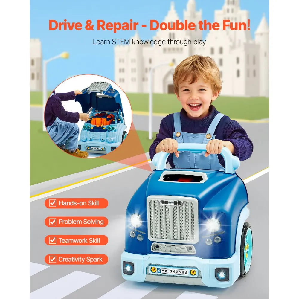 Engine Repair Toy 60-Piece Mechanic Set – Car Workshop Toy with Lights & Sounds