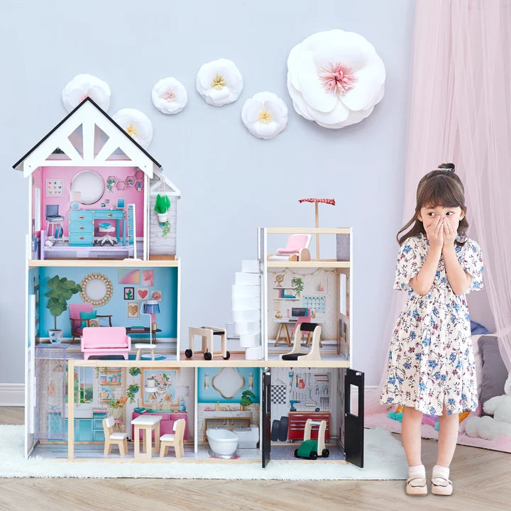 Dreamland Mansion Wooden Doll House with 3 Floors